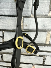 Load image into Gallery viewer, S/H English In-hand Showing Bridle - Black/Brass - Full