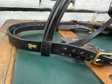 Load image into Gallery viewer, Sabre Flash Bridle - Black/Brass - Cob - Traditional English Leather