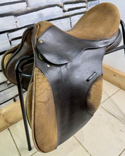 Load image into Gallery viewer, 17” MN S.O.S Saddlery GP/Jump Saddle - Brown - High Wither - TB ROR - Massive Blocks