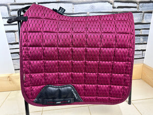 S/H Lemiex Carbon Mesh Dressage Saddle Pad - Large - Mulberry