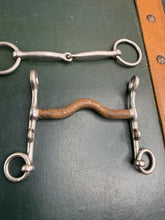 Load image into Gallery viewer, 4 1/2” Double Bits - Ported Sweet Iron Weymouth &amp; Small Ring Bridoon- Showing