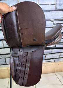 15” XW English Hoop Tree WH Pony  Show Saddle - Brown