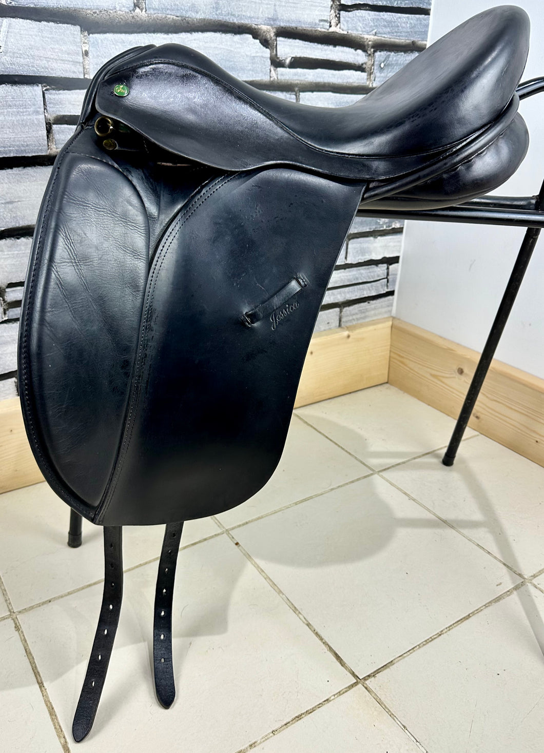 17 1/2” Wide Ideal Jessica Dressage Saddle - Black