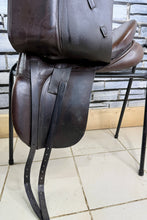 Load image into Gallery viewer, 17” Narrow Black Country Dressage Saddle - Brown