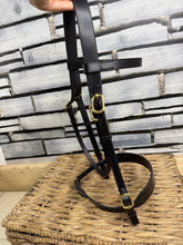 Load image into Gallery viewer, S/H In hand Flat Hunter Showing Bridle -Black/Brass- Full