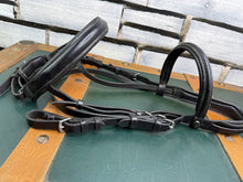 Load image into Gallery viewer, Heritage Cavesson Snaffle Bridle - Black -Pony Size- Comfort Padded