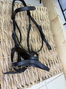 S/H Jeffries Falcon Stitched Flash Hunter Bridle -Pony- Brown