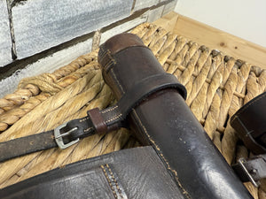 S/H English Vintage Hunting Saddle Flask Cases