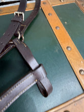 Load image into Gallery viewer, Full Size English Leather Headcollar - Brown - Heavy Duty - Adjustable