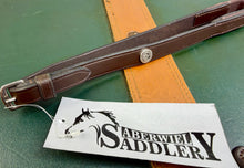 Load image into Gallery viewer, Aberwiel Mega Grip Flexi Reins - Rubber Blocks -Pony/Full- Brown/Black Leather - Billet Ends - XC