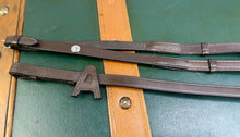 Load image into Gallery viewer, Leather Hide Wrapped SoftGrip Stopper Reins -Pony/Full- Brown/Black - Billet Ends - XC - Aberwiel