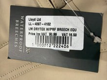 Load image into Gallery viewer, Lemieux Drytex Waterproof Winter Breeches - Size UK 16 - Beige