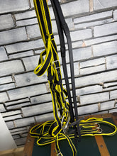 Load image into Gallery viewer, Libbys Complete Bridle &amp; Martingale - Yellow/Black - XF - Soft Web Flash