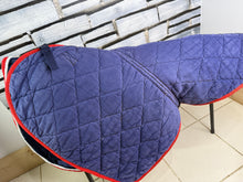 Load image into Gallery viewer, S/H 2 x Matching Velvet Saddlepads -Red/White/Blue- Full