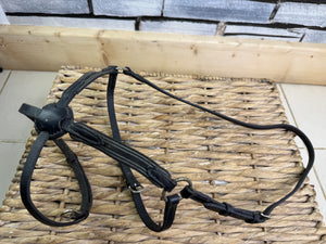 S/H Elasticated Mexican Grackle Noseband - Black - Cob