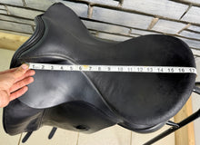 Load image into Gallery viewer, 17 1/2” Wide Ideal Suzannah Dressage Saddle - Black - Suede Seat &amp; Knees