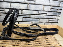 Load image into Gallery viewer, S/H Crystal Wave Brow Padded Bridle - Black - Full