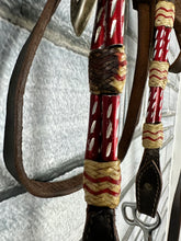 Load image into Gallery viewer, S/H Complete Beaded Decorative Western Headstall/Bridle - Brown - Full