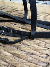 Load image into Gallery viewer, S/H Raised English Flash Snaffle Bridle - Brown - Cob/Full