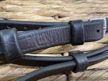 Load image into Gallery viewer, S/H Jeffries Falcon Stitched Flash Hunter Bridle -Pony- Brown