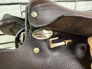 16 1/2” Global Saddlery English 1 1/4 St/8kg Weighted Racing Saddle - Brown