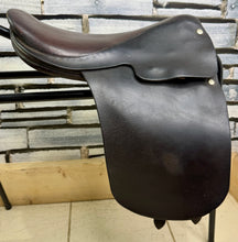 Load image into Gallery viewer, 14 1/2” MW Bart J Snowball English Tiny Pony Show Saddle - Brown
