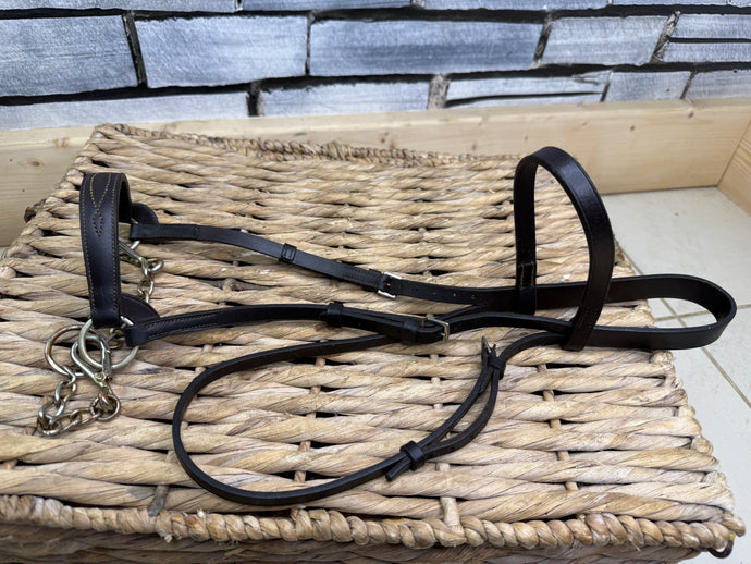 S/H English In-hand Showing Filly Slip/Bridle & Coupling - Brown