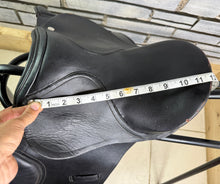Load image into Gallery viewer, 12” XW Pony GP Saddle - Black Leather - Extra Wide - Shetland/Tiny Pony/Lead Rein