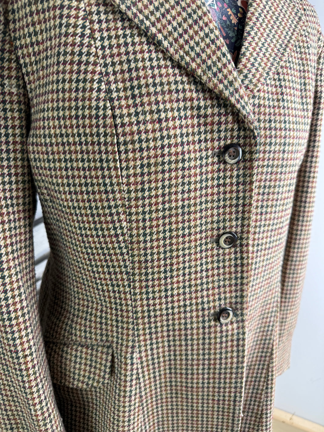 Caldene Ladies Vintage Houndstooth Tweed Jacket - Size 40