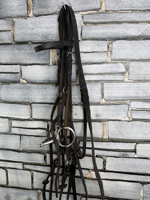 S/H English Complete Cheltenham Gag Hunting Bridle - Brown - Full