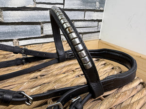 S/H English Cavesson Snaffle Bridle - Cob - Black