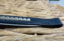 Load image into Gallery viewer, Silver Clinchered Browband, Silver Piping and Black Padding