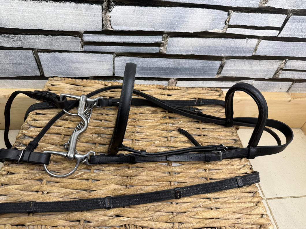 S/H English Complete Kimblewick Bridle - Black - Cob