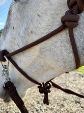 Load image into Gallery viewer, Soft Rope Halter/Bitless Sidepull Bridle with Reins - Small &amp; Large -
