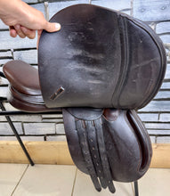 Load image into Gallery viewer, 16 1/2” MW GFS English Close Contact Jump Saddle - Brown