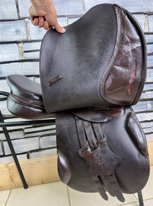 17” MW Heritage Close Contact Jump Saddle - Brown