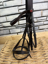Load image into Gallery viewer, S/H Jeffries Falcon Stitched Flash Hunter Bridle -Pony- Brown
