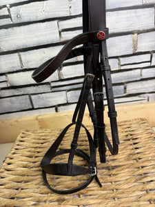 S/H Jeffries Falcon Stitched Flash Hunter Bridle -Pony- Brown