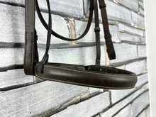 Load image into Gallery viewer, S/H English Chunky Cavesson Snaffle Bridle - Brown - Full