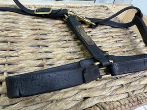 S/H English Leather Clip Throat Headcollar - Full - Brown