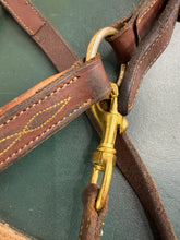 Load image into Gallery viewer, Brown/Tan Leather Padded Headcollar - Full Size -  Brass Clip