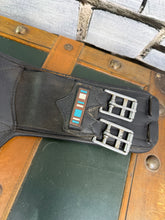 Load image into Gallery viewer, 24” Voltaire Stud Girth - Super Soft Padded Leather Jumping Girth-Black