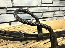 Load image into Gallery viewer, S/H Stubben Cavesson Bridle with Plaited Brow - Brown - Cob