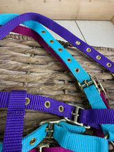 Load image into Gallery viewer, Soft Webbing Standard Foal Slip/Headcollar - Purple/Pink/Ocean