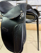 Load image into Gallery viewer, 12” XW Pony GP Saddle - Black Leather - Extra Wide - Shetland/Tiny Pony/Lead Rein