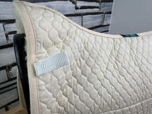 Nuumed Half Wool Lined Dressage Saddlecloth - Ivory/Cream - L