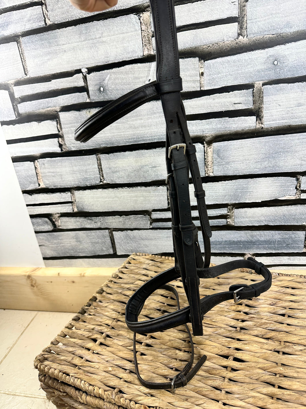 S/H Padded Headpiece Flash Bridle - Brown - Full