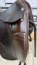 Load image into Gallery viewer, 17” Narrow Black Country Dressage Saddle - Brown