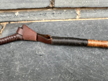 Load image into Gallery viewer, Gents Vintage Hunt Whip - Double Collars - Plaited Leather Thong