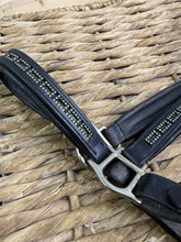 Load image into Gallery viewer, S/H Black Padded Leather Diamonte Headcollar - Cob